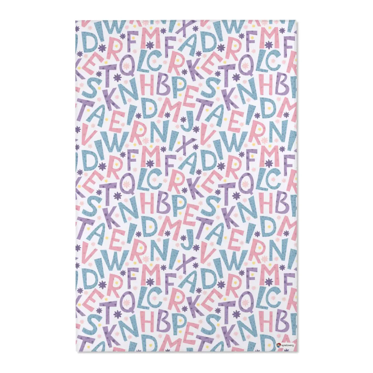 Kinderteppich "Buchstabensalat" von spielzwerg. Frontansicht von vorne.