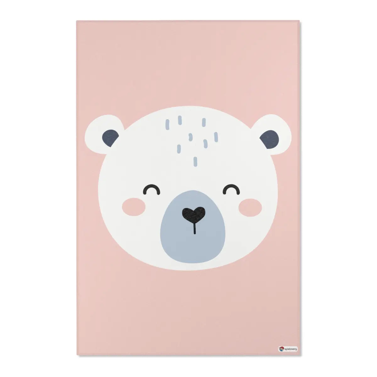 Kinderteppich "Knuffiger Eisbär" von spielzwerg. Frontansicht von vorne.