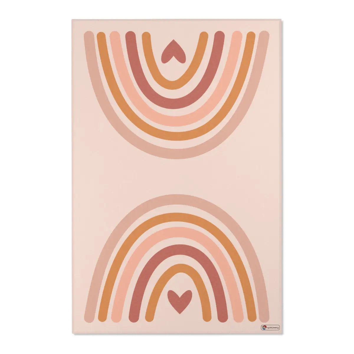 Kinderteppich "Regenbogen Boho Style" von spielzwerg. Frontansicht von vorne.