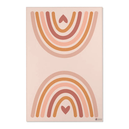 Kinderteppich "Regenbogen Boho Style" von spielzwerg. Frontansicht von vorne.