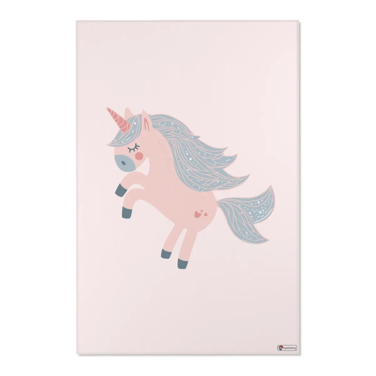 Kinderteppich "Emmy Einhorn" von spielzwerg. Frontansicht von vorne.