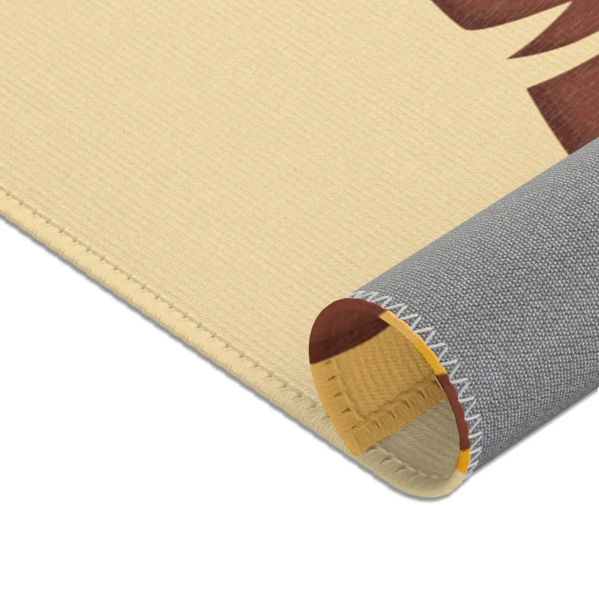 Kinderteppich "Gerda Giraffe" von spielzwerg. Nahaufnahme gerollt. RUG-00126-XL, RUG-00126-L.
