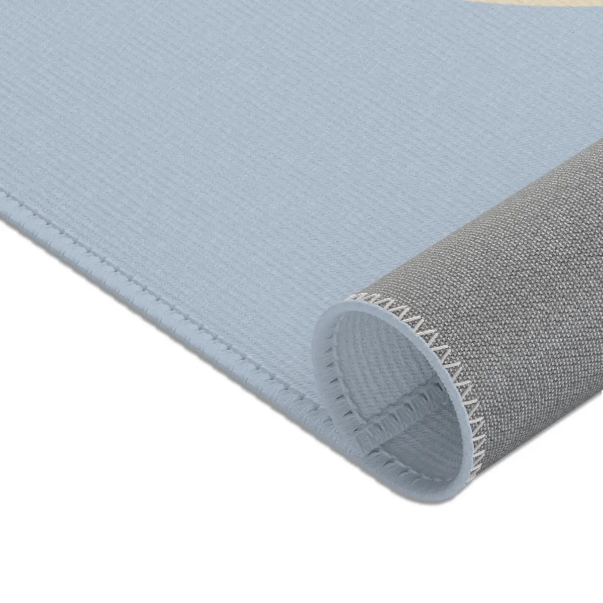 Kinderteppich "Hasi" von spielzwerg. Nahaufnahme gerollt. RUG-00129-XL, RUG-00129-L.
