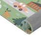 Spielteppich "Bergstraßen" von spielzwerg. Nahaufnahme gerollt. RUG-00105-XL, RUG-00105-L.