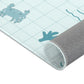 Kinderteppich "Karo Wale" von spielzwerg. Nahaufnahme gerollt. RUG-00139-XL, RUG-00139-L.