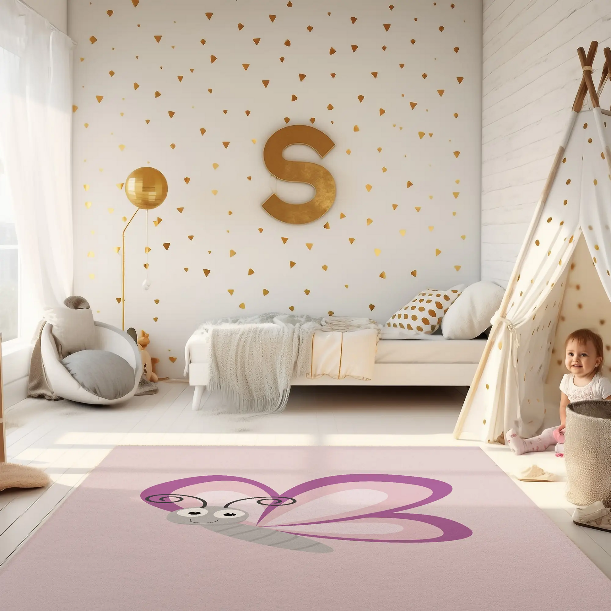 Kinderteppich "Schmetti" von spielzwerg. RUG-00064-XL, RUG-00064-L.