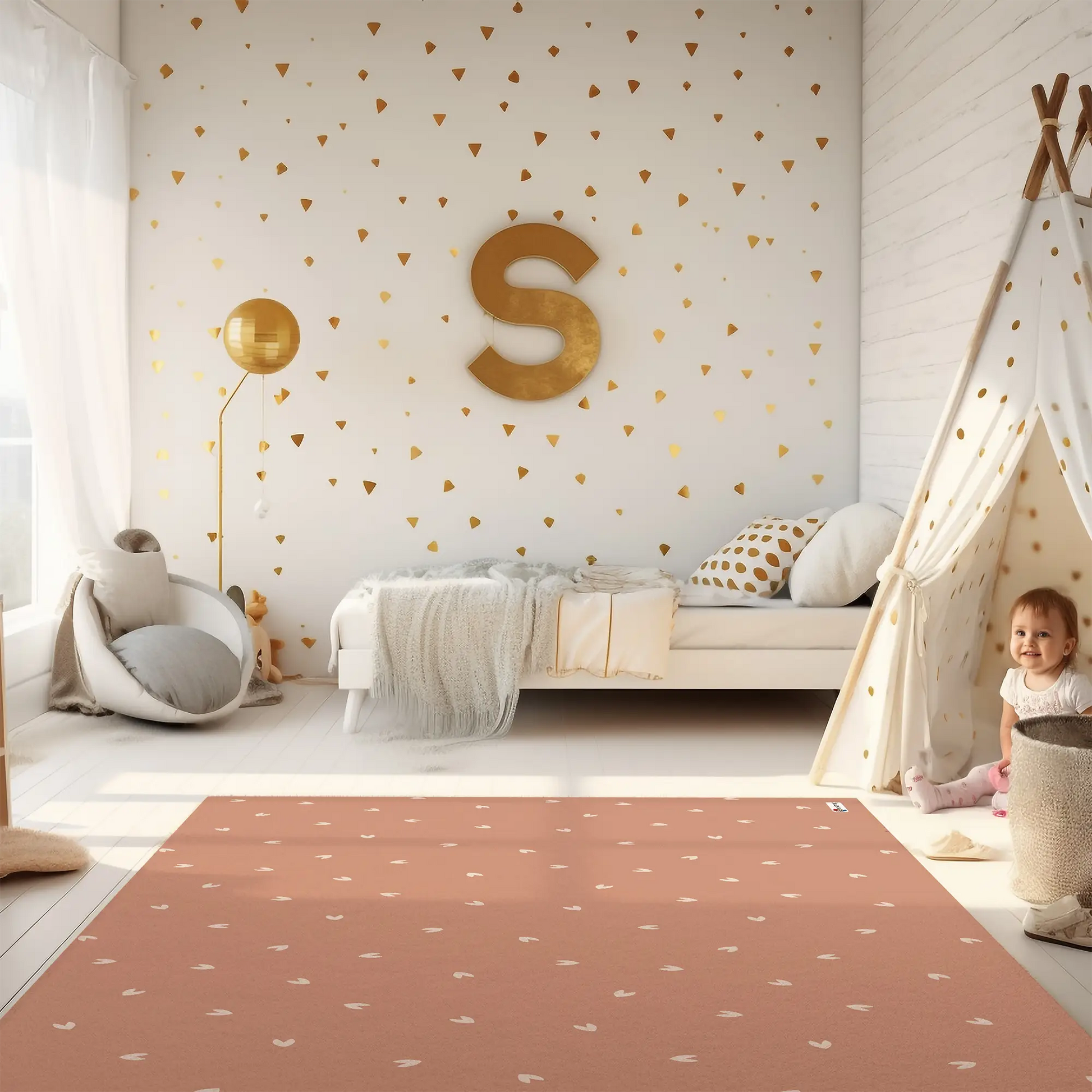 Kinderteppich "Herzchenzauber" von spielzwerg. RUG-00127-XL, RUG-00127-L.