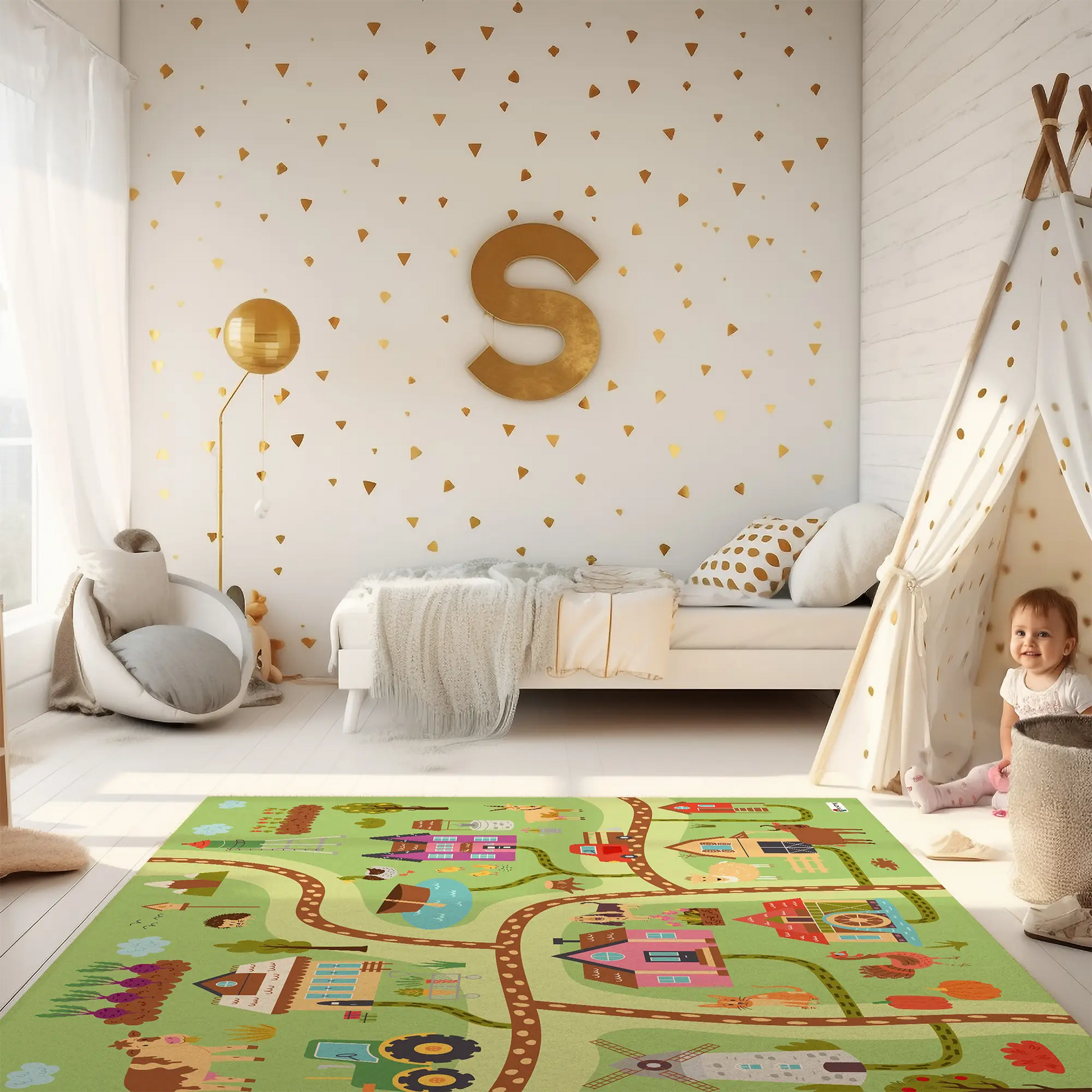Spielteppich "Ottos Farm" von spielzwerg. RUG-00142-XL, RUG-00142-L.