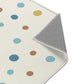 Kinderteppich "Konfetti" von spielzwerg. Nahaufnahme umgeklappte Ecke. RUG-00059-XL, RUG-00059-L.