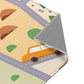 Spielteppich "Mosaik-Dorf" von spielzwerg. Nahaufnahme umgeklappte Ecke. RUG-00187-XL, RUG-00187-L.
