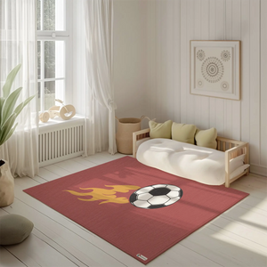 Kinderteppich "Fußball mit Flammen"