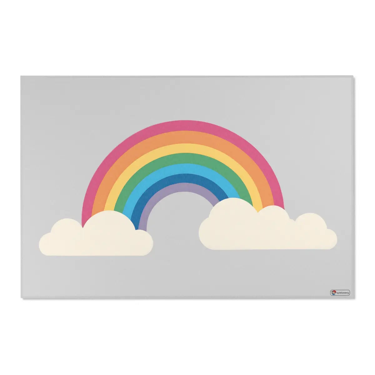 Kinderteppich "Bunter Regenbogen" von spielzwerg. Frontansicht von vorne.