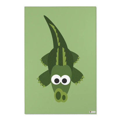Kinderteppich "Kroko" von spielzwerg. Frontansicht von vorne.
