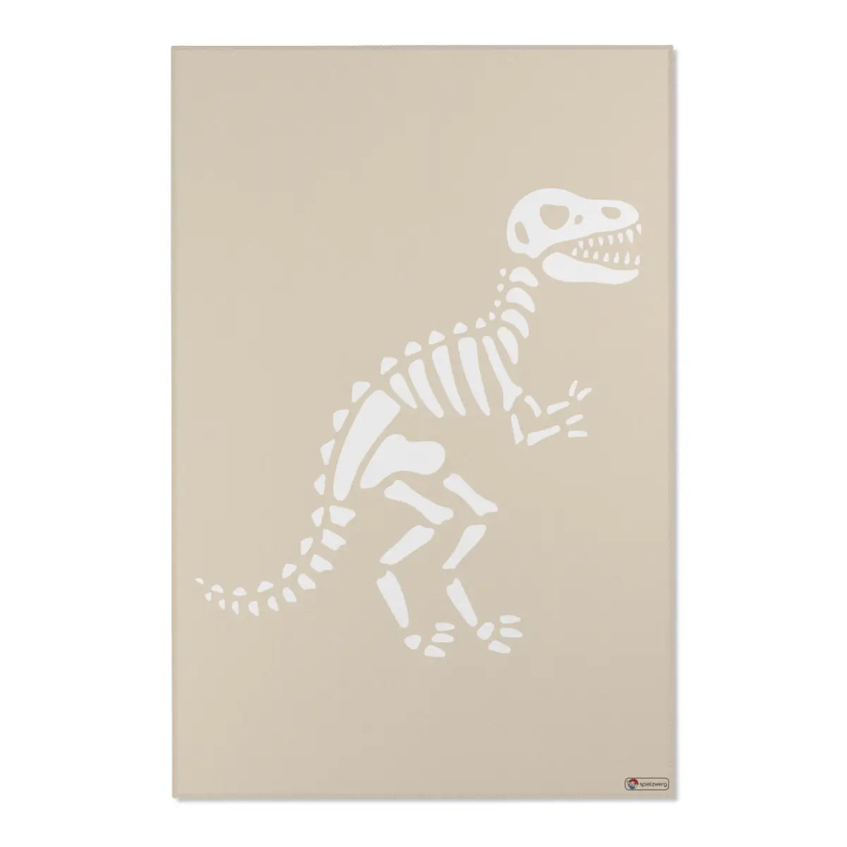 Kinderteppich "Dino-Skelett" von spielzwerg. Frontansicht von vorne.
