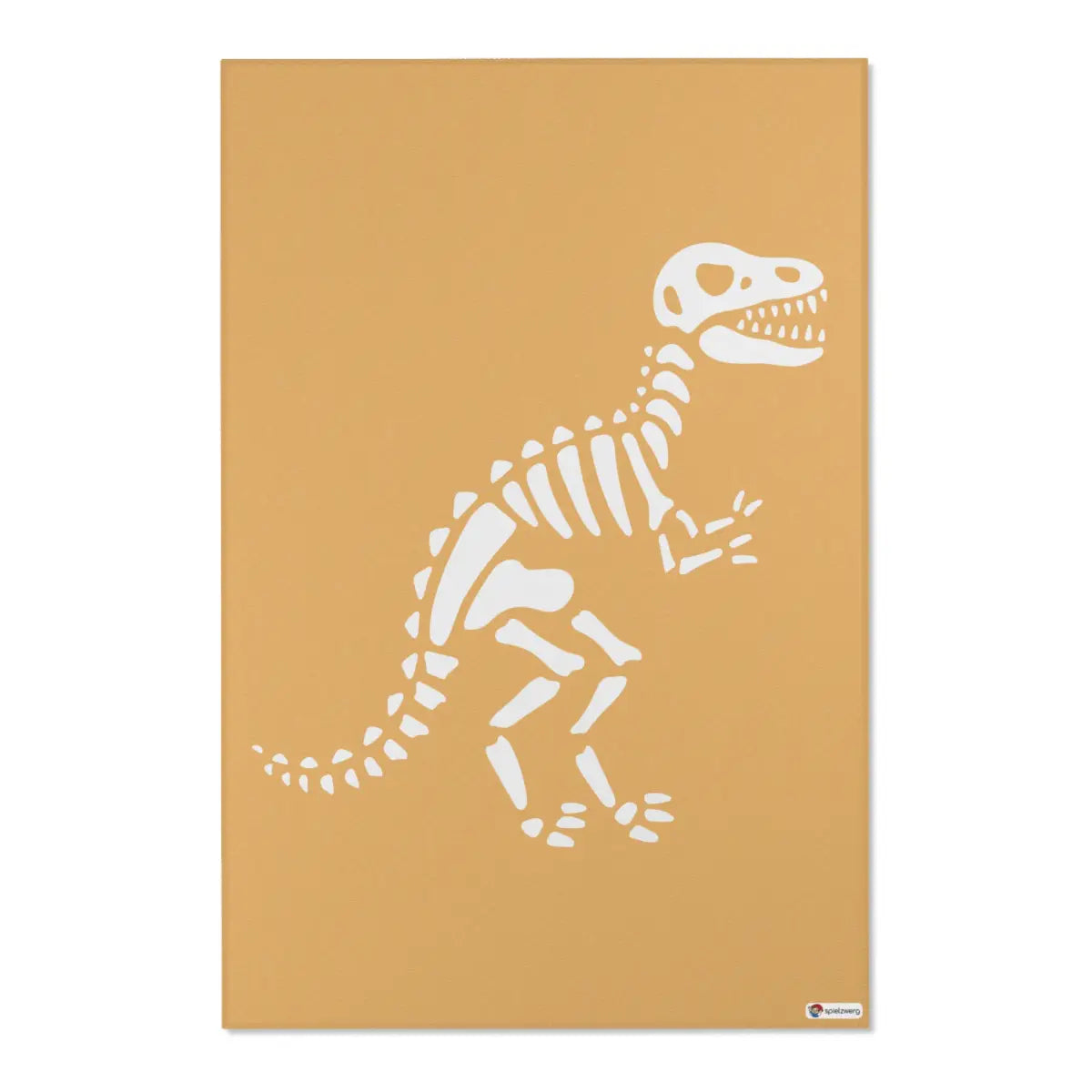 Kinderteppich "Dino-Skelett" von spielzwerg. Frontansicht von vorne.