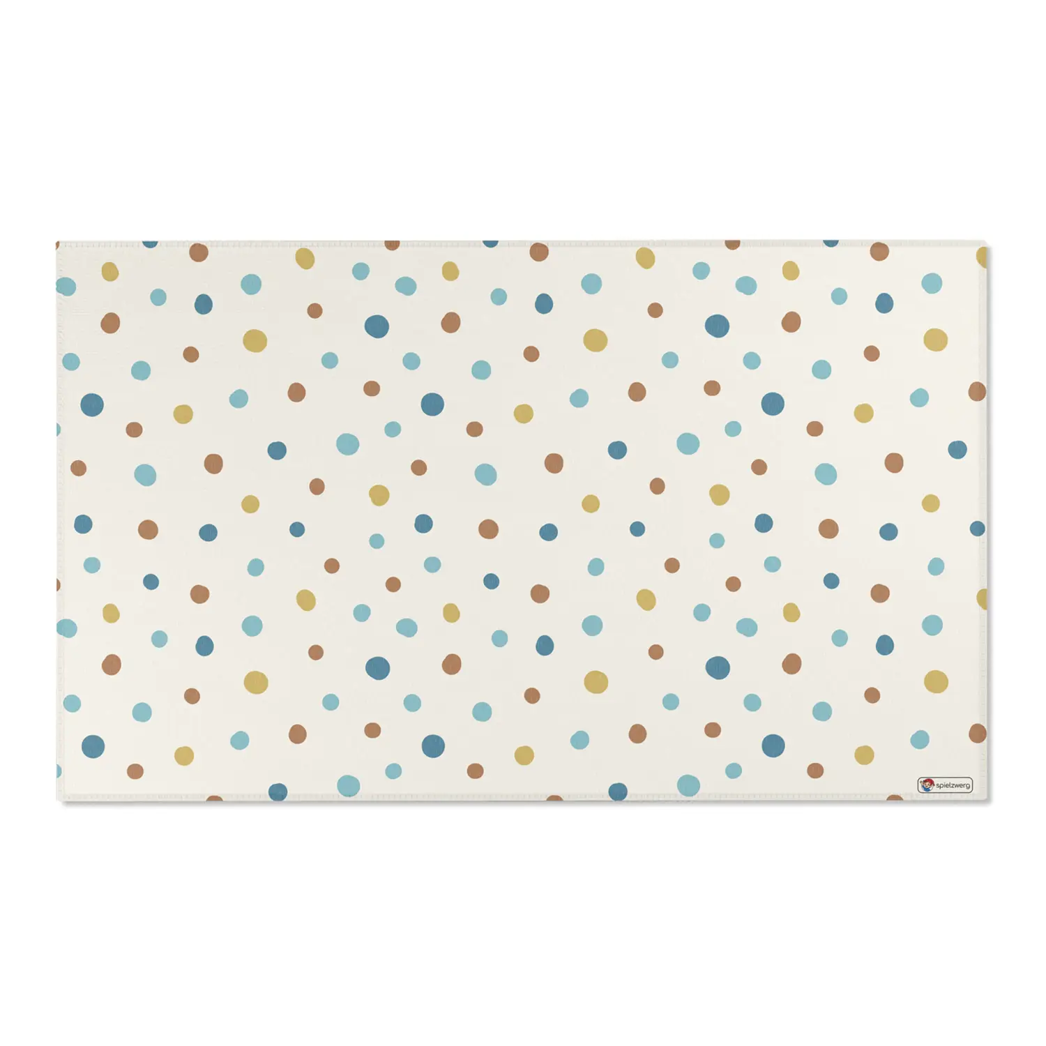 Kinderteppich "Konfetti" von spielzwerg. Frontansicht von vorne. Größe L 150x90 cm.