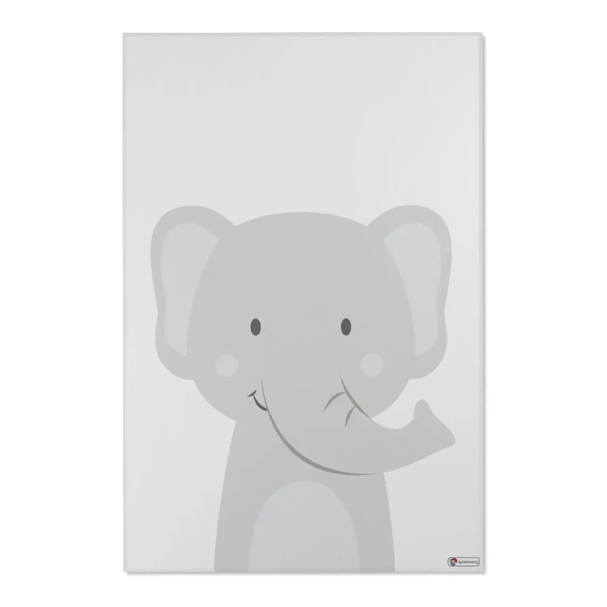 Kinderteppich „Kleiner Elefant“ von spielzwerg. Frontansicht von vorne.