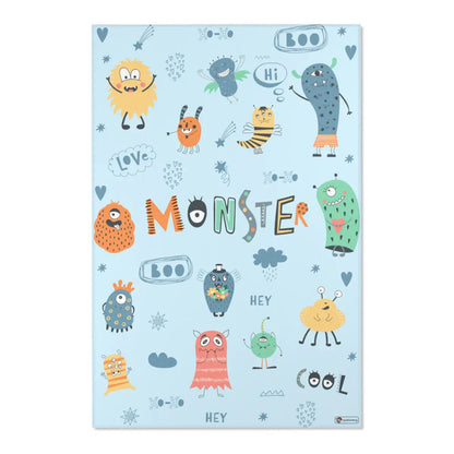 Kinderteppich "Monster" von spielzwerg. Frontansicht von vorne.