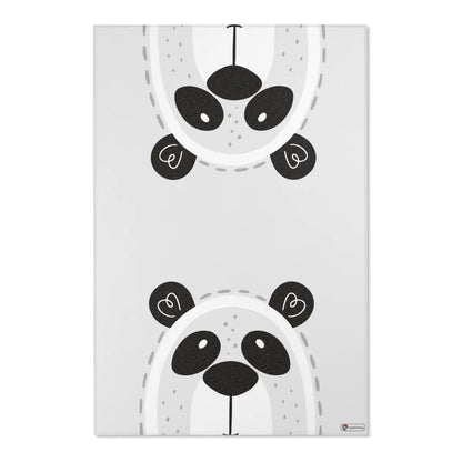 Kinderteppich "Boho Pandas" von spielzwerg. Frontansicht von vorne.
