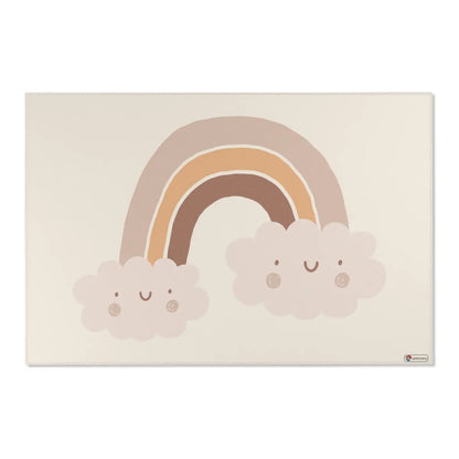 Kinderteppich "Regenbogen Twins" von spielzwerg. Frontansicht von vorne.