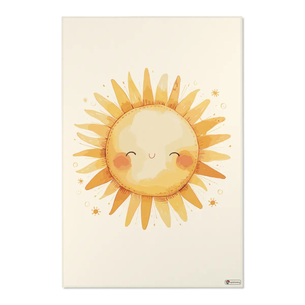 Kinderteppich "Niedliche Sonne" von spielzwerg. Frontansicht von vorne.