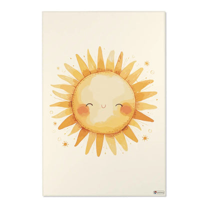 Kinderteppich "Niedliche Sonne" von spielzwerg. Frontansicht von vorne.