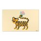 Kinderteppich "Tiger mit Blumen" von spielzwerg. Frontansicht von vorne. Größe L 150x90 cm.