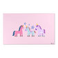 Kinderteppich "Einhornfamilie" von spielzwerg. Frontansicht von vorne. Größe L 150x90 cm.