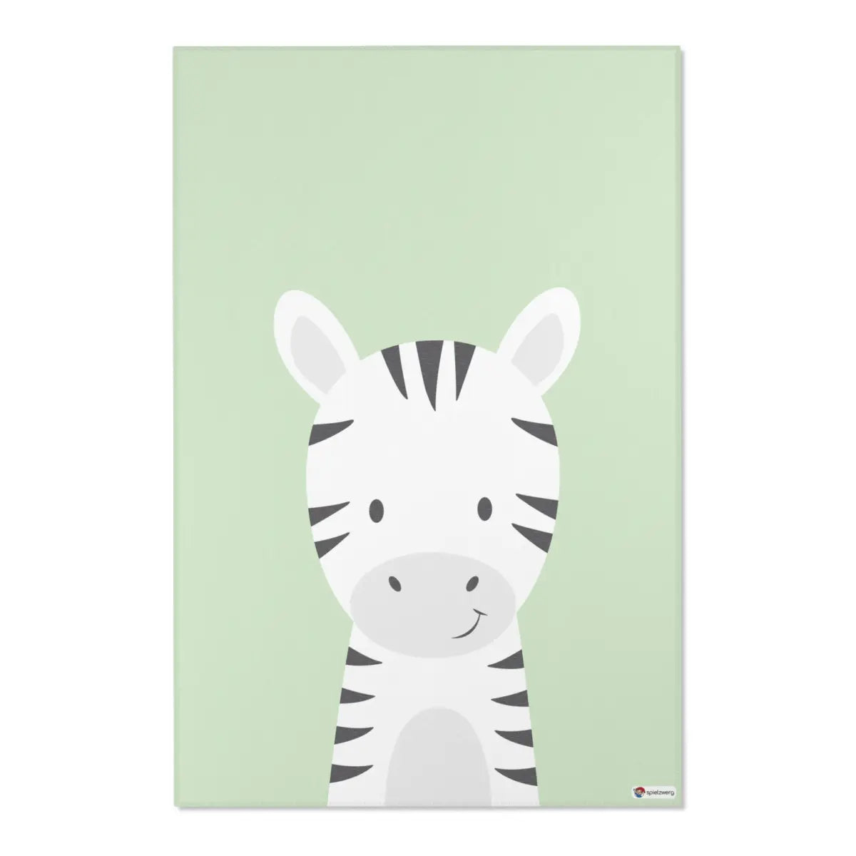 Kinderteppich "Zino Zebra" von spielzwerg. Frontansicht von vorne.