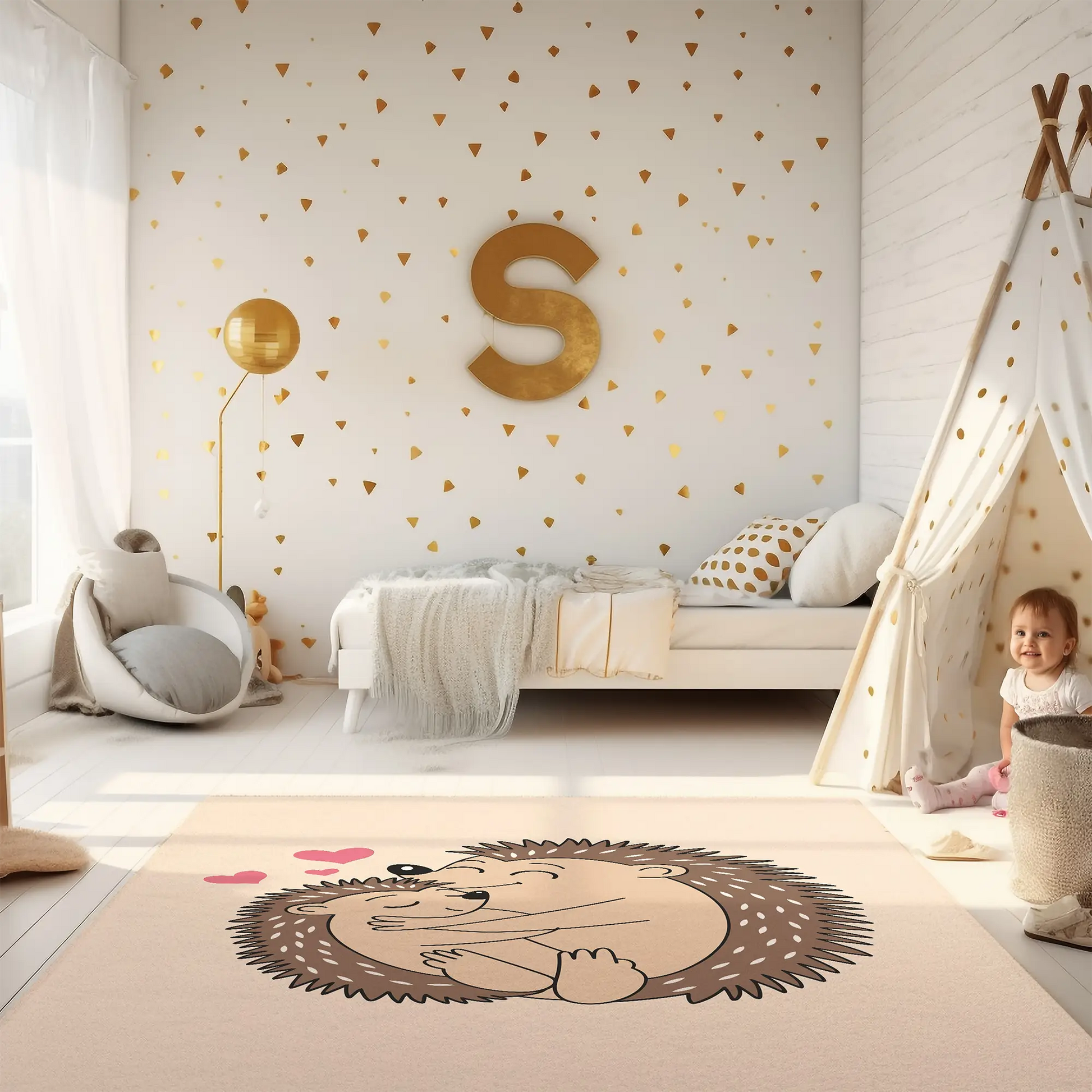 Kinderteppich "Pieksende Umarmung" von spielzwerg. RUG-00023-XL, RUG-00023-L.