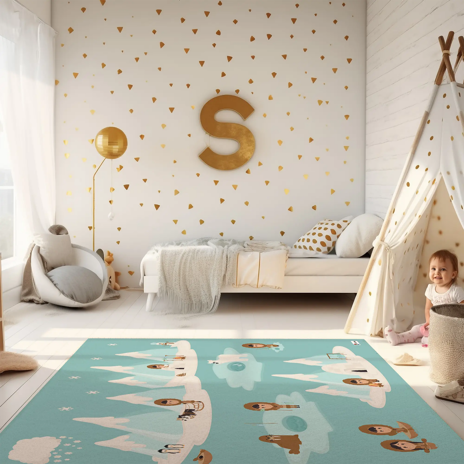 Kinderteppich "Eskimos" von spielzwerg. RUG-00004-XL, RUG-00004-L.