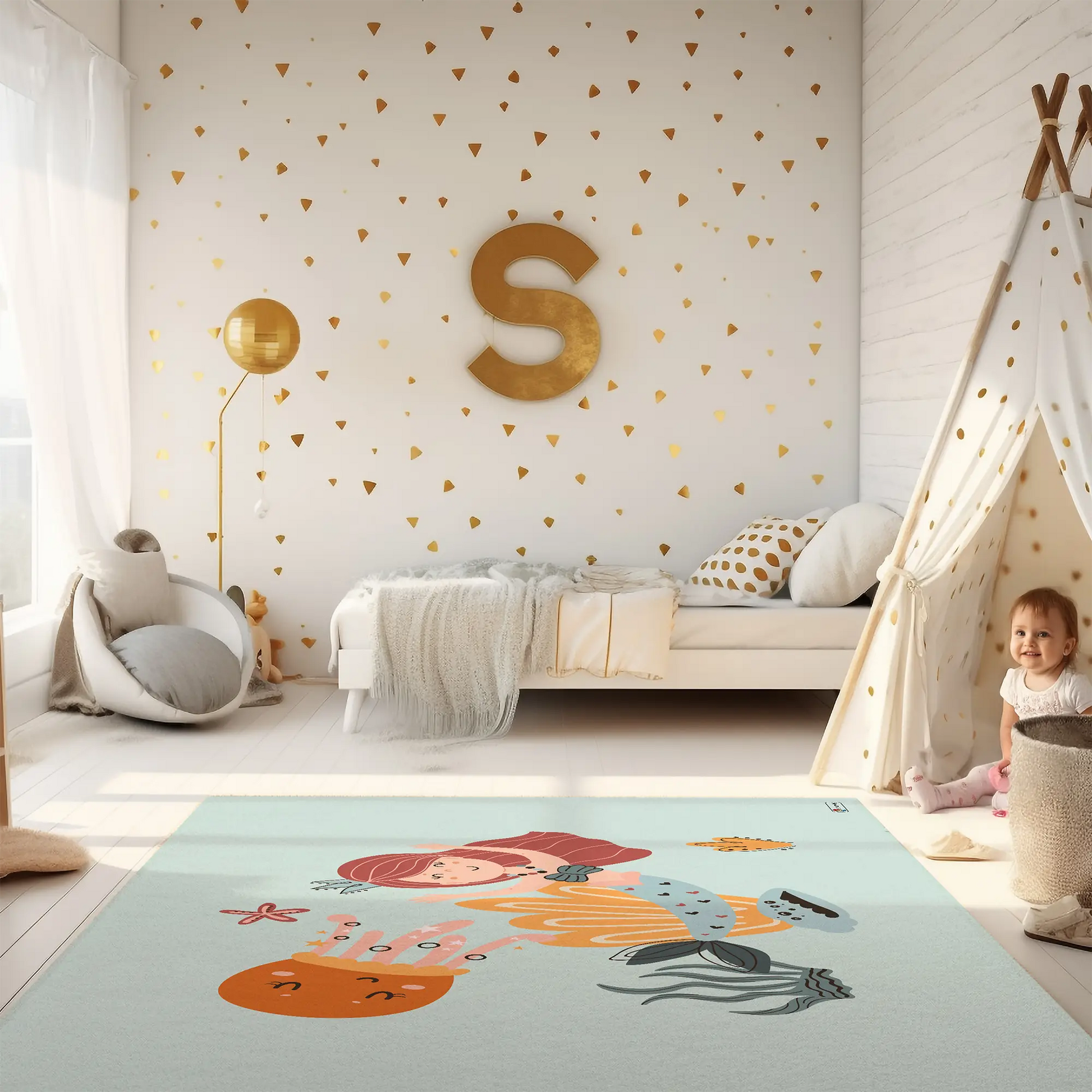 Kinderteppich "Ari" von spielzwerg. RUG-00056-XL, RUG-00056-L.