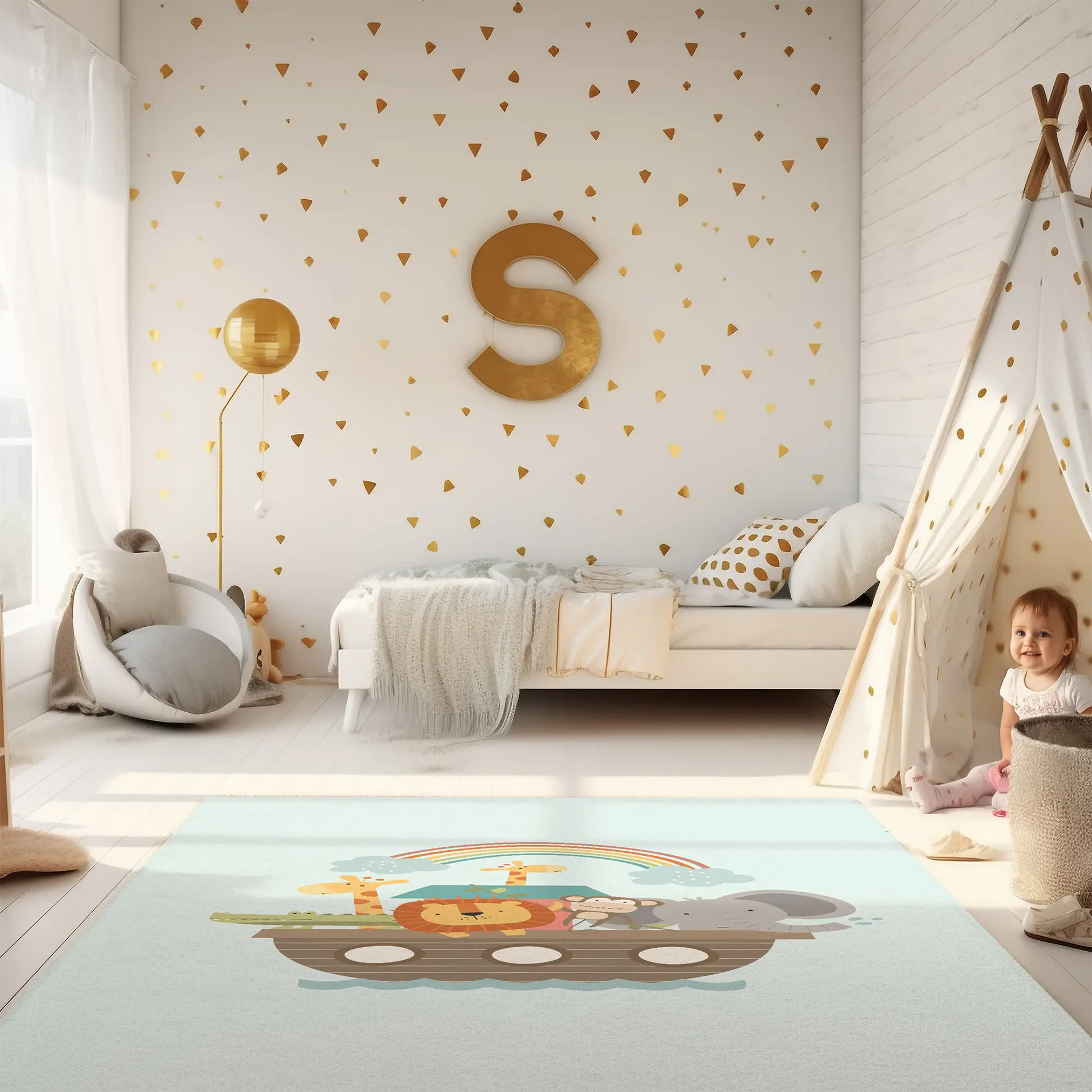 Kinderteppich "Arche Noah" von spielzwerg. RUG-00003-XL, RUG-00003-L.