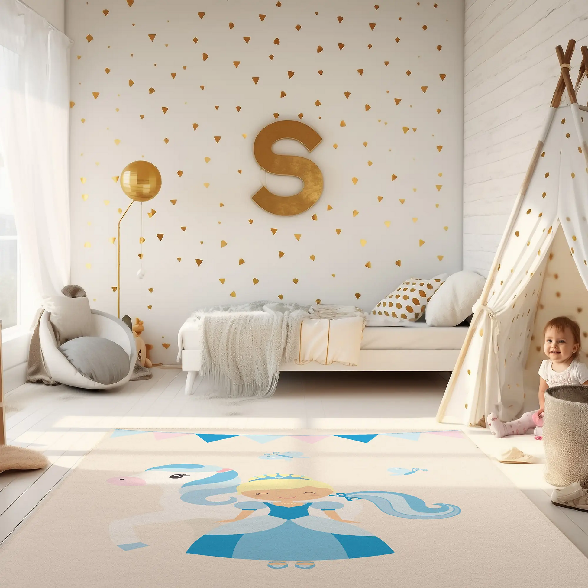 Kinderteppich "Cindy" von spielzwerg. RUG-00051-XL, RUG-00051-L.