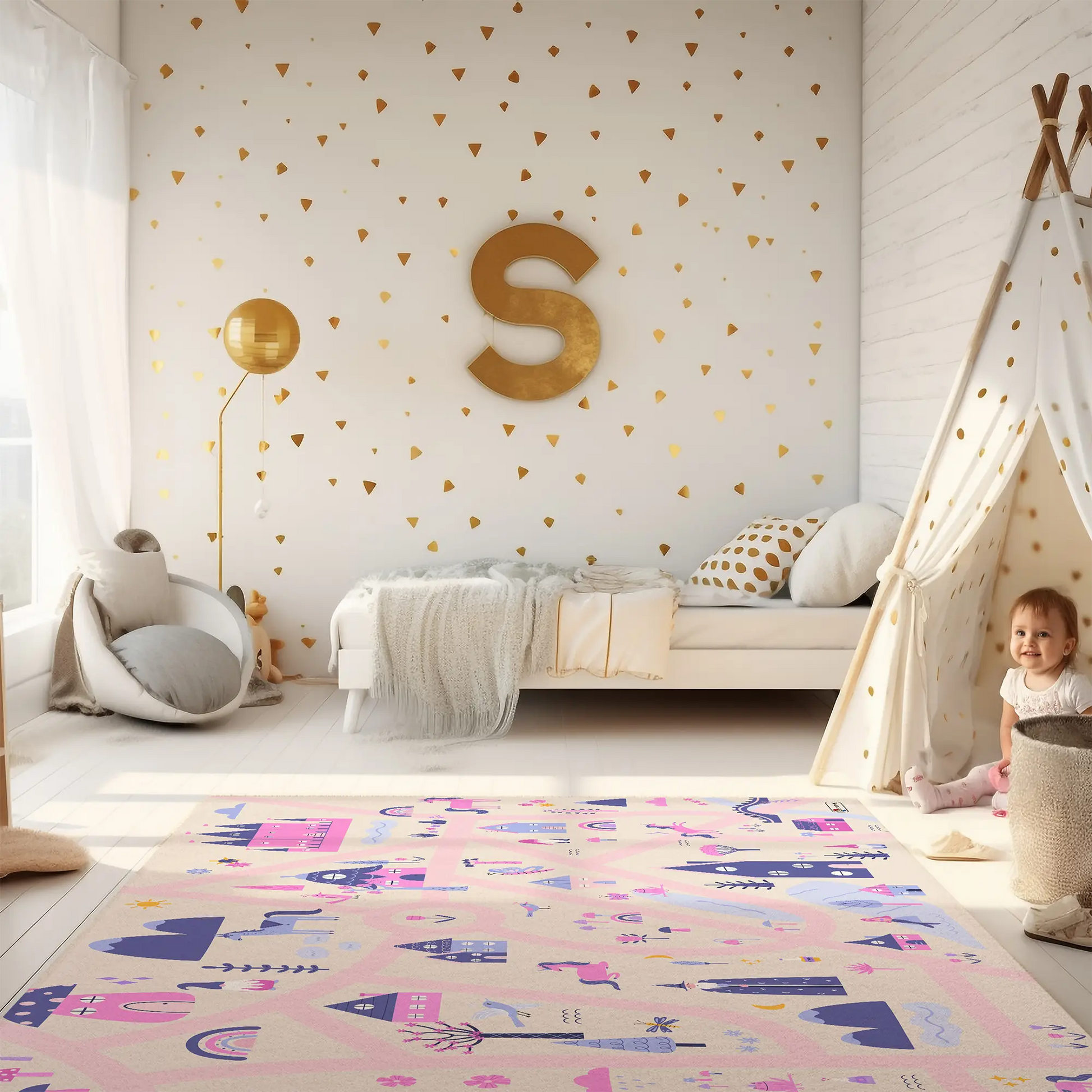 Spielteppich "Zauberwald" von spielzwerg. RUG-00041-XL, RUG-00041-L.