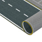 Spielteppich "Flughafen 2" von spielzwerg. Nahaufnahme gerollt. RUG-00050-XL, RUG-00050-L.