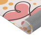 Kinderteppich "Schmetterlinge mit Punkten" von spielzwerg. Nahaufnahme gerollt. RUG-00063-XL, RUG-00063-L.