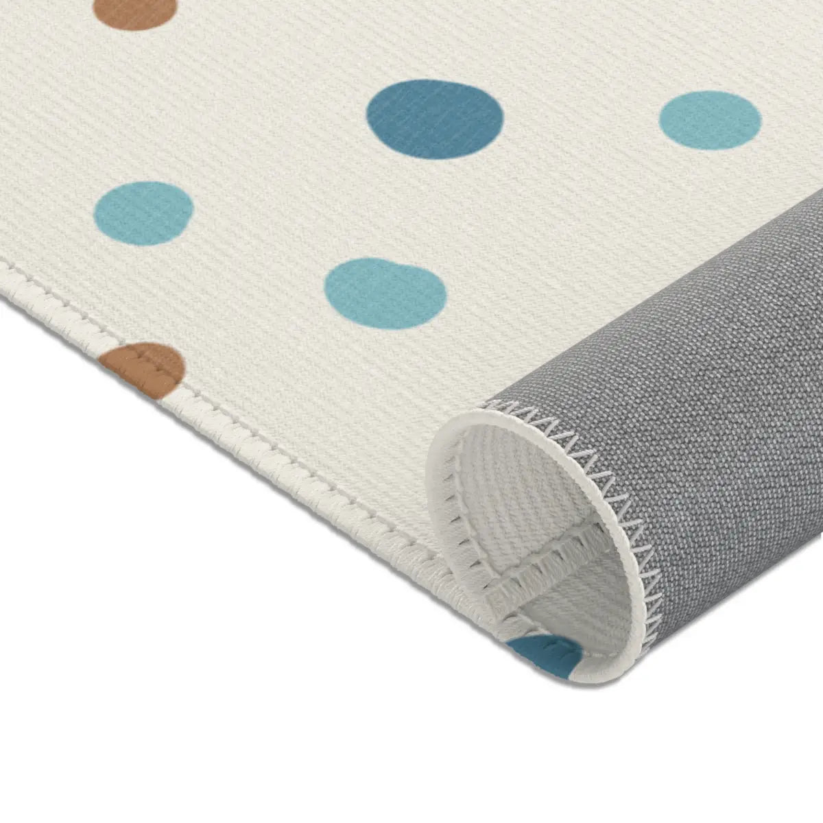 Kinderteppich "Konfetti" von spielzwerg. Nahaufnahme gerollt. RUG-00059-XL, RUG-00059-L.