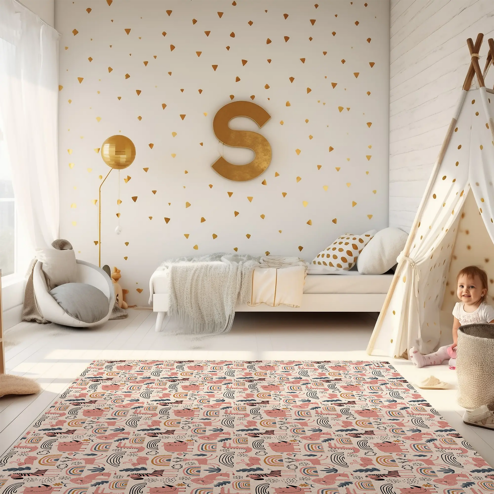 Kinderteppich "Wilde Safari" von spielzwerg. RUG-00133-XL, RUG-00133-L.