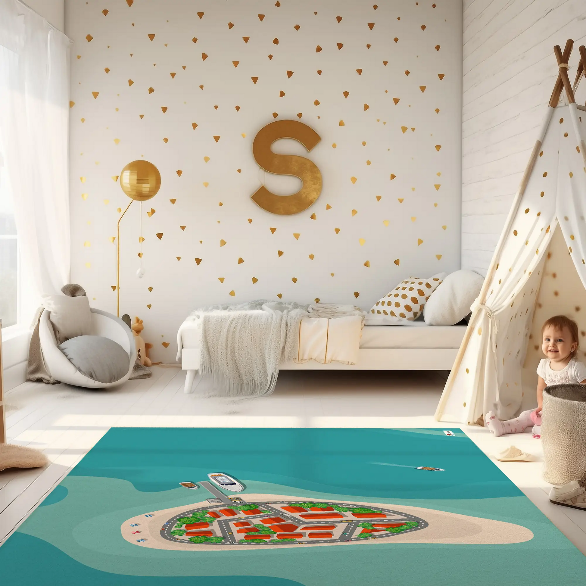 Kinderteppich "Sea Life" von spielzwerg. RUG-00134-XL, RUG-00134-L.