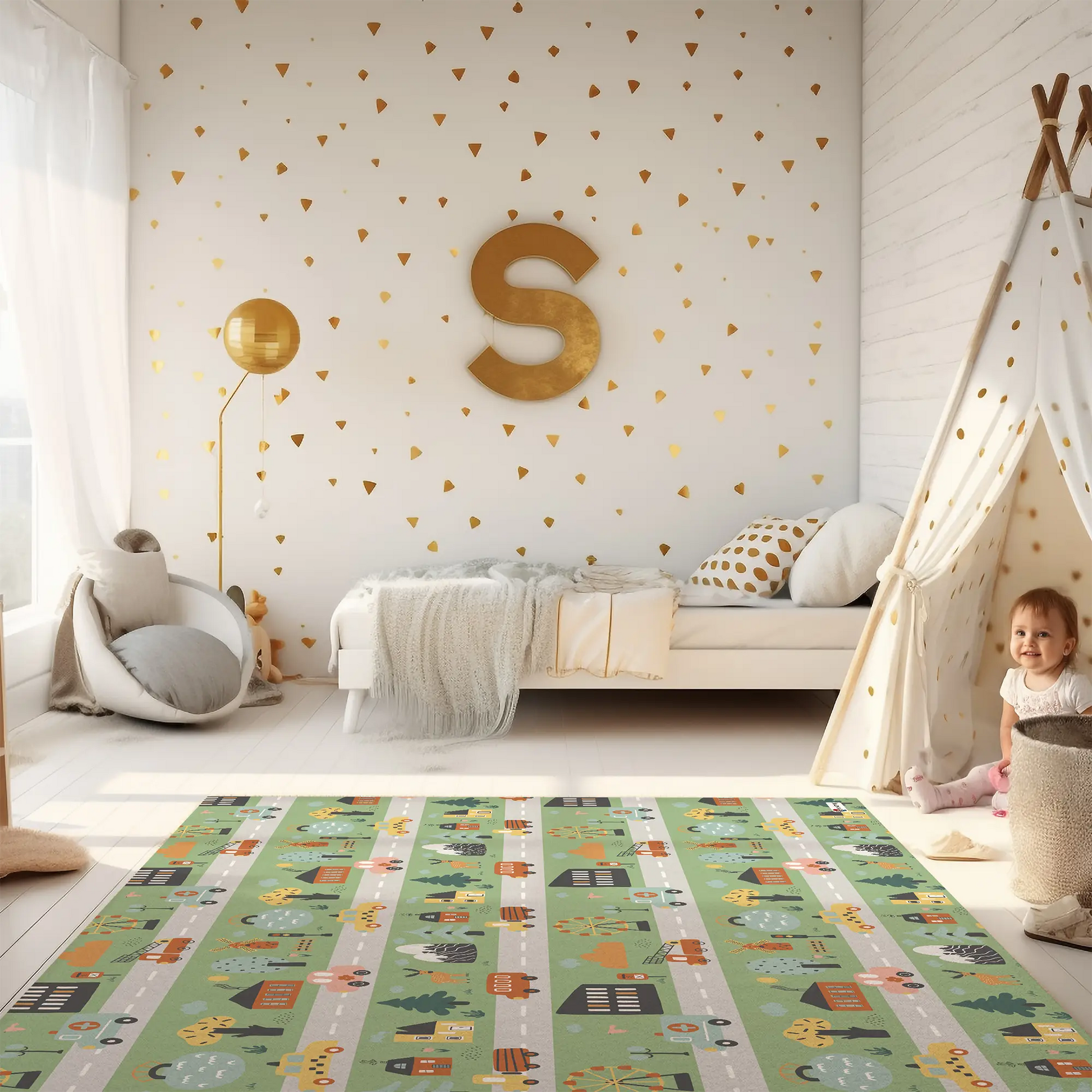 Spielteppich "Bergstraßen" von spielzwerg. RUG-00105-XL, RUG-00105-L.